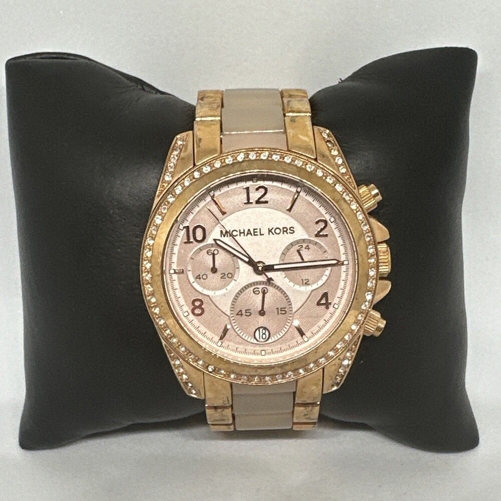Michael Kors Blair MK5943 Women's Gold-Tone Analog Dial Chronograph Watch HME703